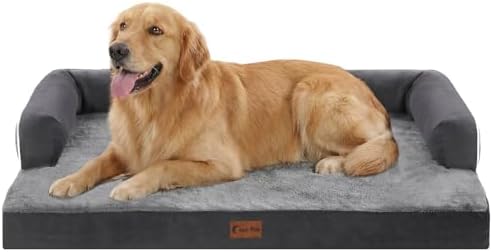 Orthopedic Dog Bed for Extra Large Dogs, 41x27in, Dark Grey