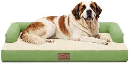 MEKIY Orthopedic Waterproof Jumbo Dog Bed with Bolster for Extra Large Dogs