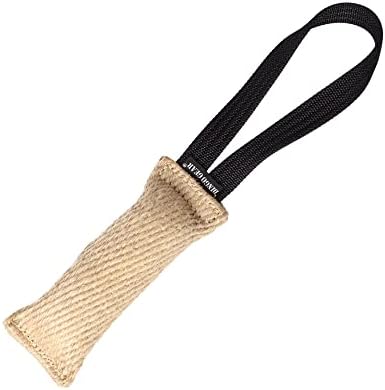 Dingo Gear Dog tug Toy with Handle, Natural fibers Jute 8,5in