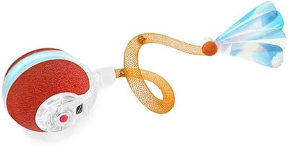 Jkanti Interactive Cat Toys for Indoor Cats,The 3rd Generation Agile Moving Cat Ball with Elastic Mesh Tail,Automatic Kitten Toys for Bored Indoor Cats,Motion Activated (Orange)