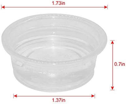 SLSON Small Gecko Food and Water Cups 100 ct Plastic Feeder Cups for Reptile Feeding Bowls for Crested Gecko Lizard and Other Small Pet, 0.5 oz