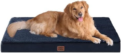 EHEYCIGA Orthopedic Dog Bed Large with Removable Washable Cover, 47IN Navy