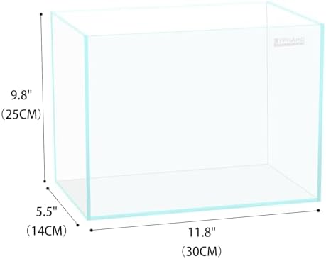 LYPHARD AQUARIUMS 2.5 Gallon Rimless Aquarium Tank, Ultra Clear Low Iron Nano Fish Tank for Betta Shrimp, L11.8×W5.5×H9.8 Glass Thickness 5mm with EVA Foam Leveling Mat