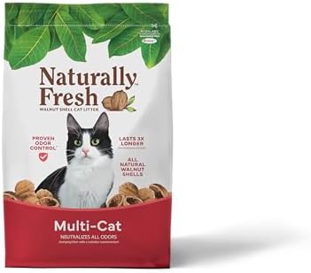 Naturally Fresh Cat Litter Made from Walnut Shells, Unscented, Multi-Cat, Upcycled, Low Dust, Sustainable, 30 Lbs