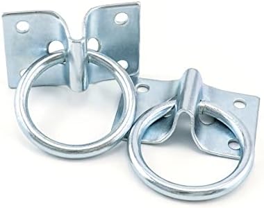 QWORK 2" Cross Tie Rings for Horse Through, 2 Pack Tie - Equestrian and Livestock Ties Loop Hay Net Loop Horse