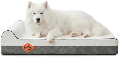 Laifug Orthopedic Memory Foam Extra Large Dog Bed with Pillow and Durable Waterproof Liner and Removable Washable Cover and Smart Design (Large (46" x 28" x 8"),Dark Green)