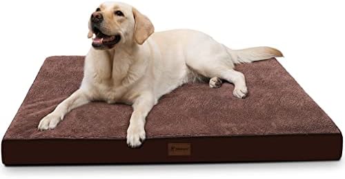 Waterproof Medium Size Dog Crate Bed Orthopedic 35x22 Brown