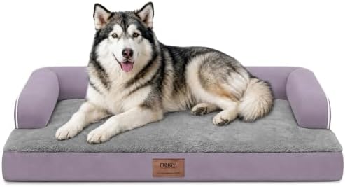MEKIY XXL Orthopedic Waterproof Dog Bed with Bolster for Extra Large Dogs