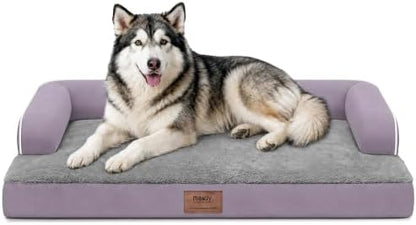 MEKIY XXL Orthopedic Waterproof Dog Bed with Bolster for Extra Large Dogs