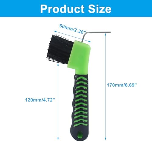 Litoexpe 1 Pcs Green Horse Hoof Pick with Brush
