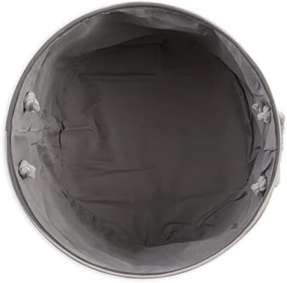 Bone Dry Pet Storage Collection Striped Paw Patch Bin, Small Round, Grayz, Medium Breeds