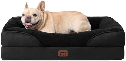 EHEYCIGA Orthopedic Dog Bed for Medium Dog, Memory Foam Dog Couch, Black