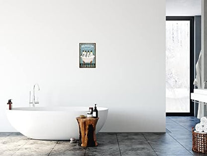 Funny Penguin Decor Vintage Bathroom and Bathtub Metal Tin Sign Decor Penguin Pet lovers Gift Farm Home Bar Bathroom Man Cave Retro Wall Art Poster Sign Accessories 8x12 In