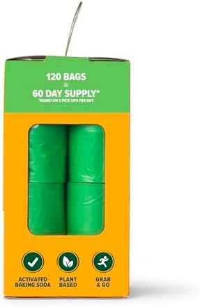 Arm and Hammer Plant Based Dog Poop Waste Bags, 120 Count, Green