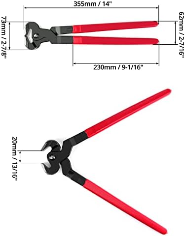 QWORK Hoof Nipper, 14" Heavy Duty Farrier Nippers with Plastic Grip, 1 Pack