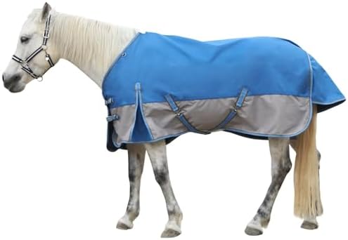 LEAFOREST 1200D Horse Blanket Waterproof Breathable Turnout (no Filling) Standard Neck Horse Sheet Blue Grey 75IN
