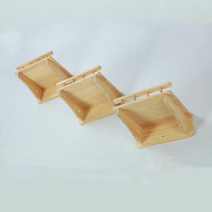 SHENGOCASE 47.2" x 11.8" Natural Wood Wall Mounted Cat Shelves