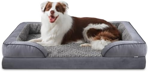 INVENHO Orthopedic Large Dog Bed, Washable Waterproof, Egg-Crate Foam Dog Couch Bed with Washable Removable Cover, Waterproof Lining and Nonskid Bottom