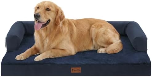Orthopedic Dog Bed for Extra Large Dogs, 41x27in, Navy Blue
