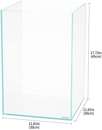 LANDEN Aquarium Tall 10 Gallon Ultra Clear Glass Rimless Fish Tank 30T