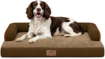MEKIY Orthopedic Waterproof Dog Bed with Bolster for Extra Large Size Dogs