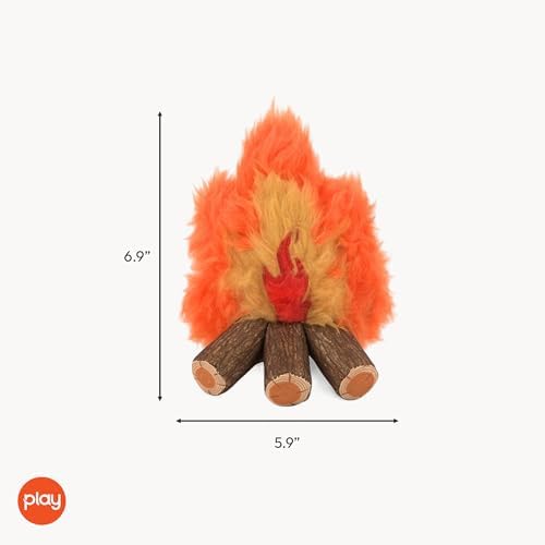 P.L.A.Y. Cute Plush Dog Toys - Camping, Outdoor Themed Durable Squeaker Chew Toy, Great for Puppies & Small, Medium, Large Dogs - Machine Washable, Recycled Materials (Camp Corbin Cozy Campfire)