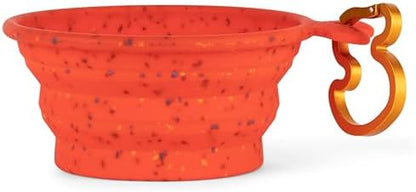 The Dodo Collapsible Dog Bowl, Red; Travel Dog Bowl That Folds Flat and Clips with Carabiner for Easy Storage and Carry