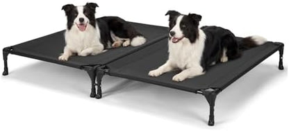 Veehoo Cooling Elevated Dog Bed, Outdoor Raised Dog Bed for Two Dogs