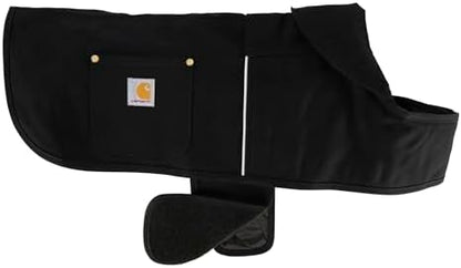 Carhartt Firm Duck Dog Chore Coat, Insulated Weather Resistant Jacket for Cold and Windy Conditions, Black, Medium