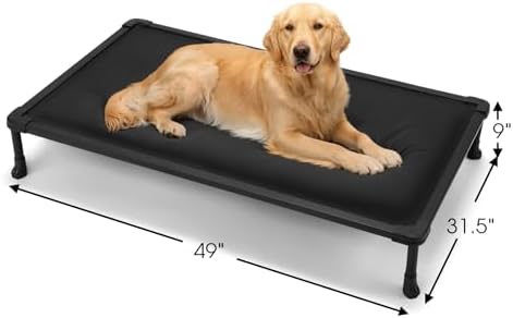 Veehoo Chew Proof Elevated Dog Bed, Padded Indestructible Raised Dog Cot