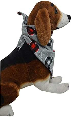 Briefly Stated Pets Mickey Mouse Plaid Ears Merry Christmas Pet Bandana (One Size)