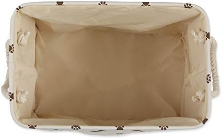 Bone Dry Pet Storage Collection Paw and Bone Print, Medium Rectangle, 16x10x12, Dark Brown