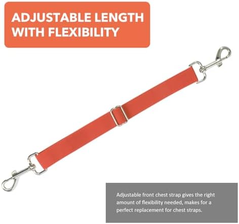 Harrison Howard Fully Elastic Horse Blanket Leg Straps Replacement, Adjustable Stretch Leg Straps for Horse Rugs, Secure Fit for Turnout, Stable & Transport (1 Pair) Orange Medium