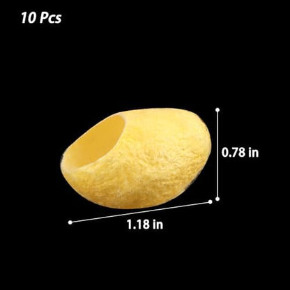 DQITJ 10 Pcs Silk Cocoons with Magnet Nest for Jumping Spider Silk Cocoon Spider Hide Jumping Spider Enclosure Accessories (Yellow)