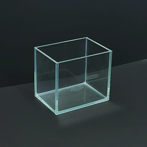 AWXZOM Small Nano Tall Rimless Tank, Glass Fish Tank, Betta Tank (0.7 Gallon, 5.9x4.3x5.1in/15x11x13cm)