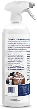Vetericyn FoamCare Horse Shampoo - Equine Instant Foam Sprayable Shampoo with Aloe to Promote Healthy Skin and Coat, Paraben Free, Cleans, Moisturizes, and Conditions Horse's Coat. 32 fl. oz.