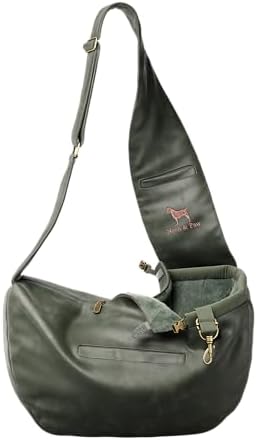 Noah & Paw Dog Sling Carrier for Small Dogs 3-10lb, Dog Sling for Small Dogs and Cats, Dog Carrier with Adjustable Padded Strap, Vegan Denim Lined with Fur, 3X Safety Features, Machine Washable