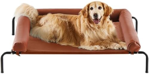 RRPETHOME Large Elevated Cooling Cot, Portable Outdoor Raised Dog Bed