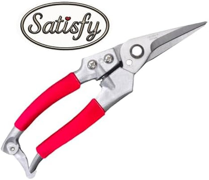 Goat Hoof Trimmers and Farrier Shears – Versatile Hoof, Wire, and Pipe Cutting Tool for Livestock – Silver (Silver-Red 1pack)