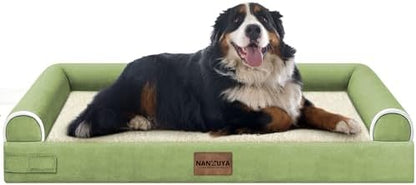 NANUYA Orthopedic Dog Bed for Jumbo Dogs, 53 x 42 Inch, Grass Green