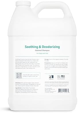 Veterinary Formula Smart Coat Complex Soothing and Deodorizing Oatmeal Shampoo for Dogs, 128 Fl oz – Baking Soda Eliminates Odors, Aloe Vera & Oatmeal Cleanse and Hydrate Skin – Long-Lasting Fragrance