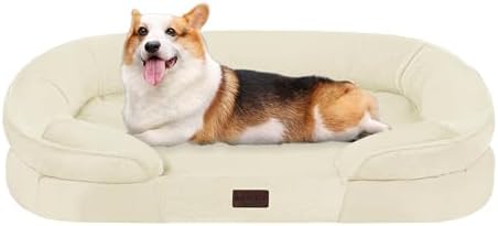 Dwanton Orthopedic Waterproof Medium Dog Bed Sofa, Gel Memory Foam, 36"