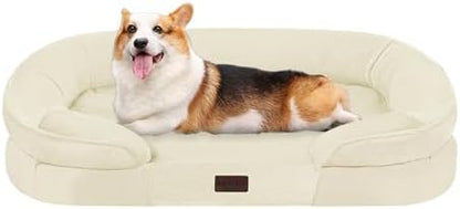 Dwanton Orthopedic Waterproof Medium Dog Bed Sofa, Gel Memory Foam, 36"