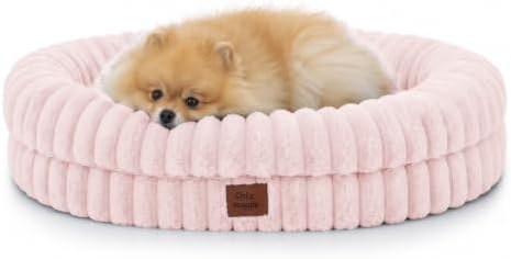 ChiXnuggle Orthopedic Dog Bed, Washable Cover, Faux Fur Bolster Pet Couch