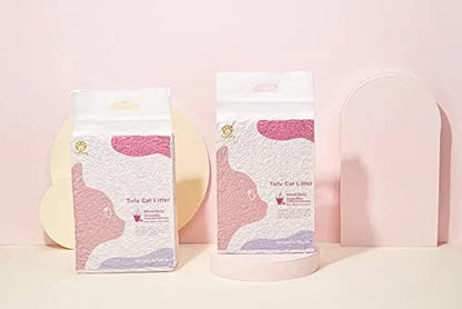 Tofu Cat Litter, Flushable, 100% Natural and Biodegradable, Quick Clumping and Dust Free, Odor Control and Ultra Absorbent，Strong Deodorizer with Maximum Water Solubility (6lb×2bags)