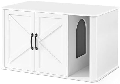 Feandrea Litter Box Enclosure, Modern Cat Litter Box, Front Entry