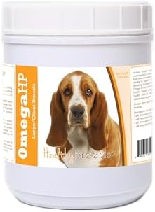 Healthy Breeds Basset Hound Omega HP Fatty Acid Skin and Coat Support Soft Chews 90 Count