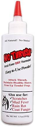 Four Oaks Farm Ventures, No Thrush Dry Powder Treatment for Horses - Wound Care, Scratches, Rain Rot, Mud Fever, Coat Issues - All Natural Ingredients, Non-caustic, Easy to Use Powder Formula (5.5 oz)