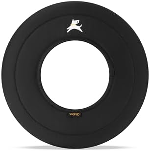 OllyDog Super Flyer Dog Flying Disc – Floating Fetch Toy for Water Play, Soft Eco-Friendly Recycled Fabric, Gentle on Teeth, 11" for Medium & Large Dogs (Raven, 11")