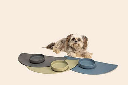 The Perfect Dish - Silicone Dog Bowl for Food & Water, 6" x 1.25"-Charcoal
